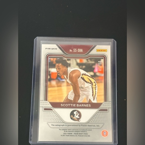 2021-22 Panini Prizm Draft Picks - Sensational Signatures Scottie Barnes #SS-SBA - Picture 4 of 4
